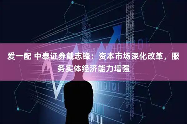 爱一配 中泰证券戴志锋：资本市场深化改革，服务实体经济能力增强